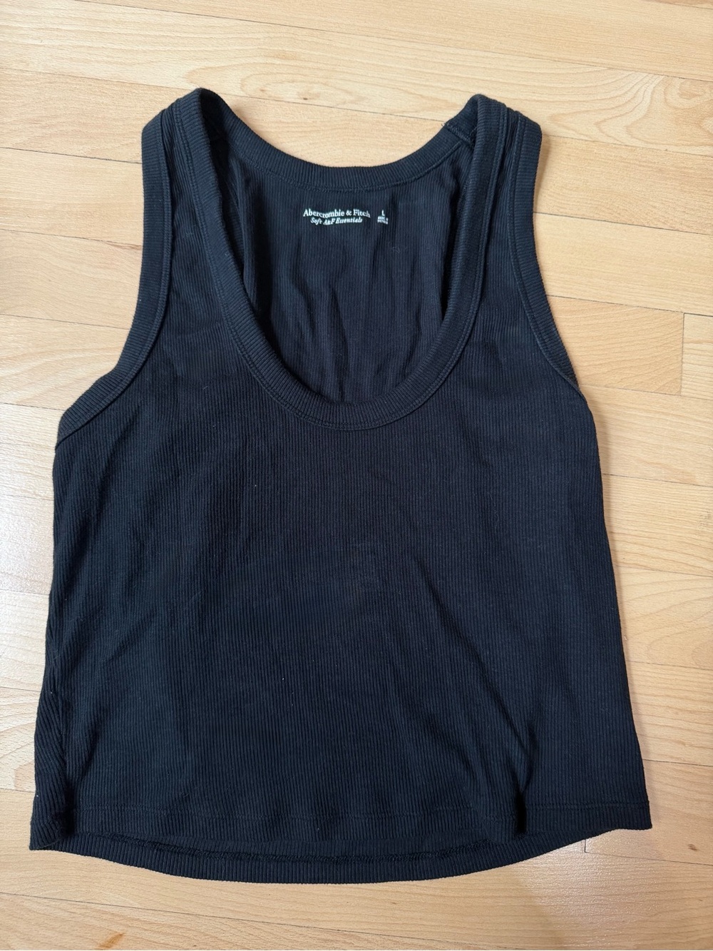 Abercrombie & Fitch Solid Black Ribbed Tank